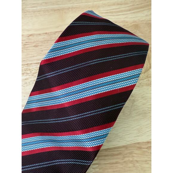 Borrelli Napoli Italian Men’s Silk Neck Tie Red Maroon Blue - Picture 2 of 10